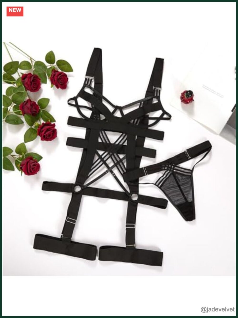 Cutout Strappy Garter Underwire Babydoll Bodysuit - Picture 5 of 5